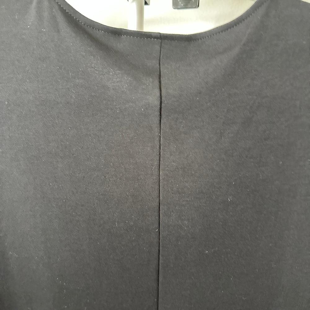 New York & Company Women XL Black White Colorblock Button Shoulder Flare Dress - Picture 5 of 7